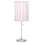 Pink and White Striped Girls Light Table Lamp (Left)