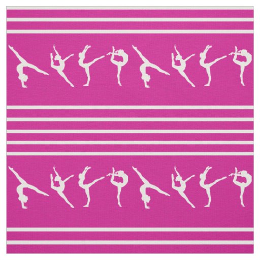 Pink and White Striped Gymnastics Fabric