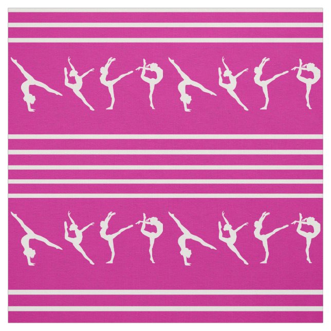 Pink and White Striped Gymnastics Fabric (Swatch)