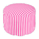 Pink And White Striped Pattern Pouf Seat at Zazzle