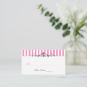 Pink and White Striped Place Card (Standing Front)