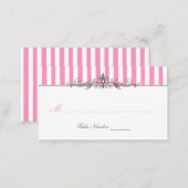 Pink and White Striped Place Card (Front/Back)