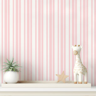 Pink and White Striped Wallpaper