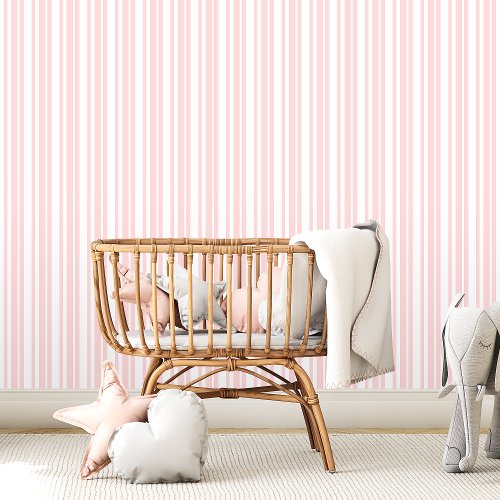 Pink and White Striped Wallpaper
