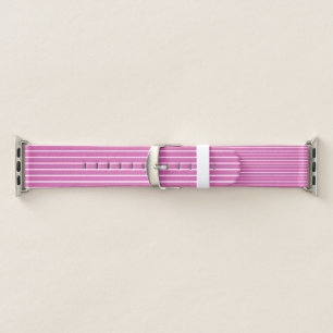 Pink and White Stripes Apple Watch Band