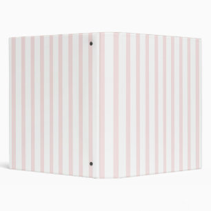 Pink and White Stripes Binder