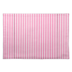 Pink And White Stripes Cloth Placemat