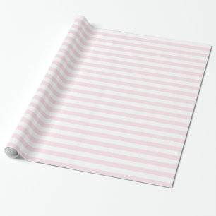 Pink and White Stripes Cute Girly Wrapping Paper