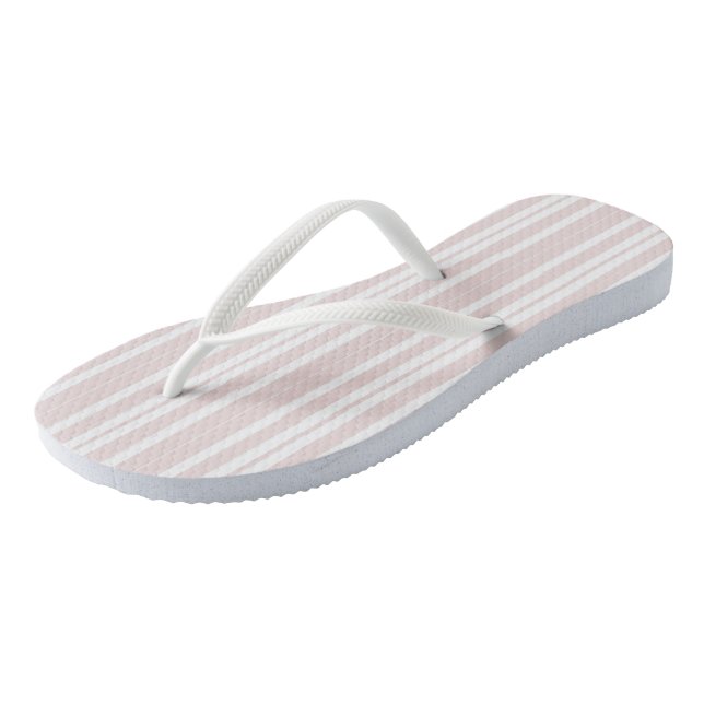 pink and white stripes flip flops (Angled)