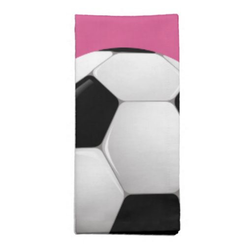 Pink and White Stripes Jersey Soccer Ball Napkin