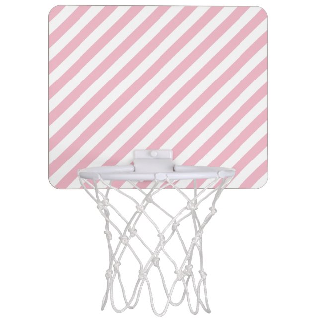 Pink and White Stripes Mini Basketball Hoop (Front)