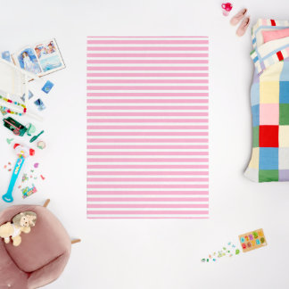 Pink and white stripes outdoor rug