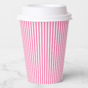 Pink And White Stripes Paper Cups