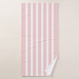Pink and white stripes pattern bath towel set