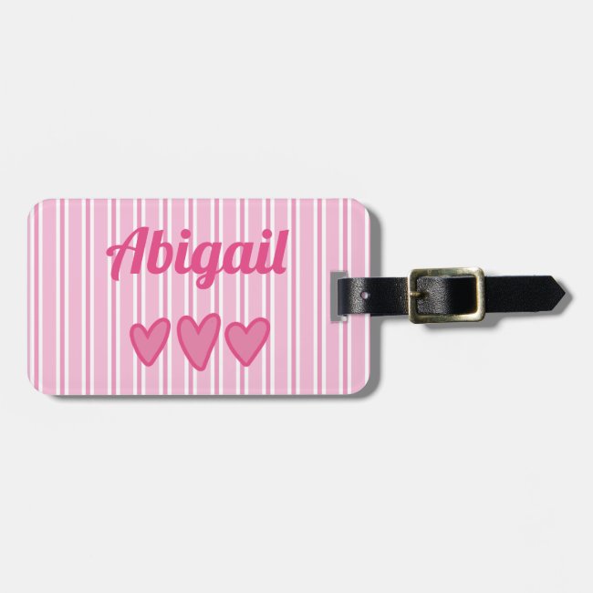 Pink and White Stripes - Personalized