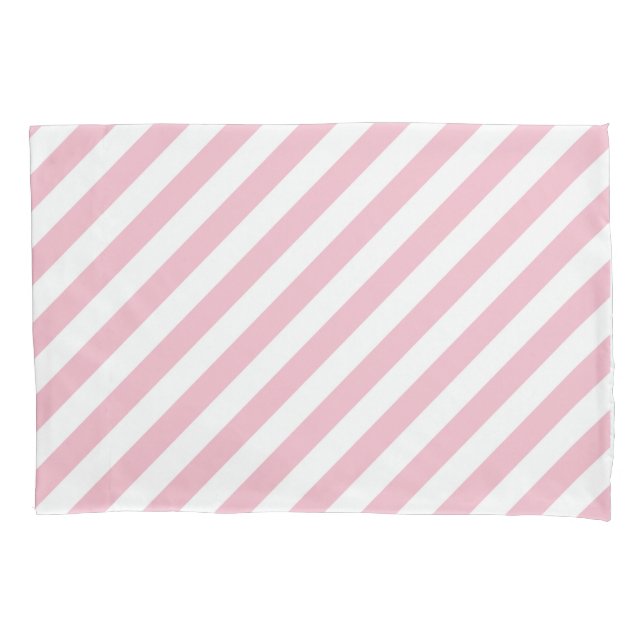 Pink and White Stripes Pillow Case (Front)