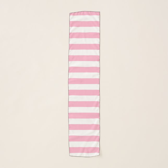 Pink and White Stripes Scarf (Front)