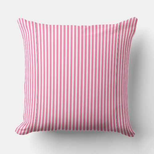 Pink And White Stripes Throw Pillow