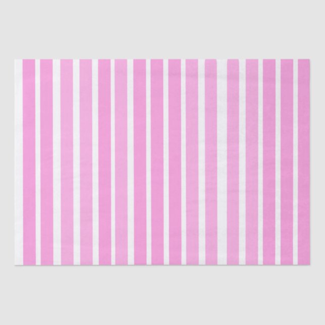 Pink and White Stripes  Tissue Paper (Front)