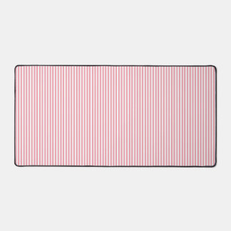 Pink And White Stripes Vintage Rose Color Desk Mat