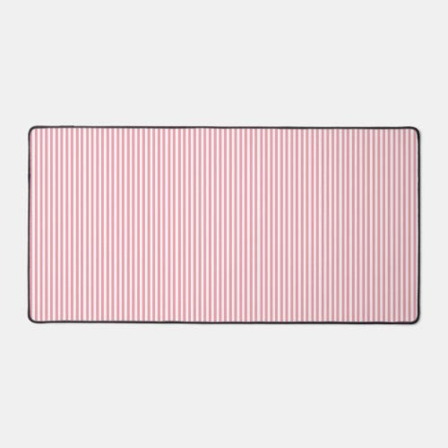 Pink And White Stripes Vintage Rose Color Desk Mat