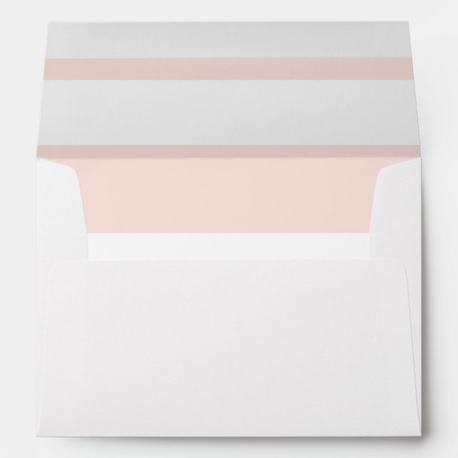 Pink and White Stripes Wedding Envelope (Back (Bottom))