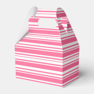 Pink And White Stripes Wedding Party Box