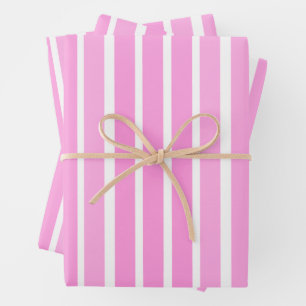 Pink and White Stripes  Wrapping Paper Sheets