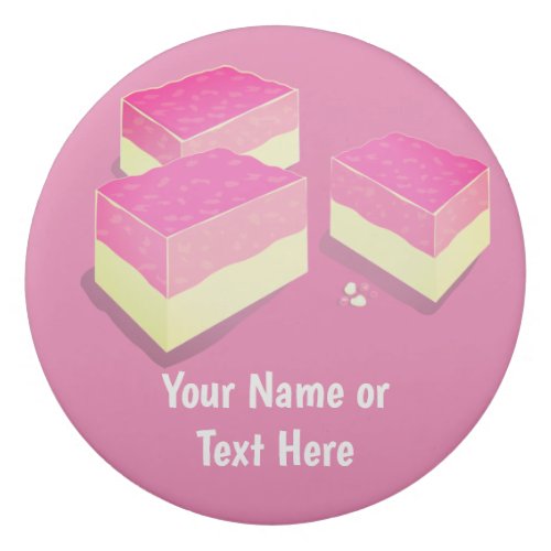 Pink and White Sweet Coconut Ice and custom text Eraser