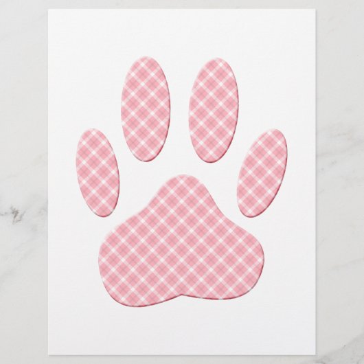 Pink And White Tartan Dog Paw Print (Front)