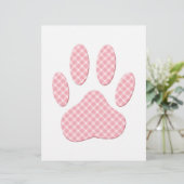 Pink And White Tartan Dog Paw Print (Standing Front)