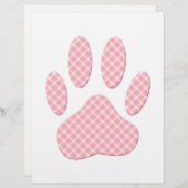 Pink And White Tartan Dog Paw Print (Front/Back)