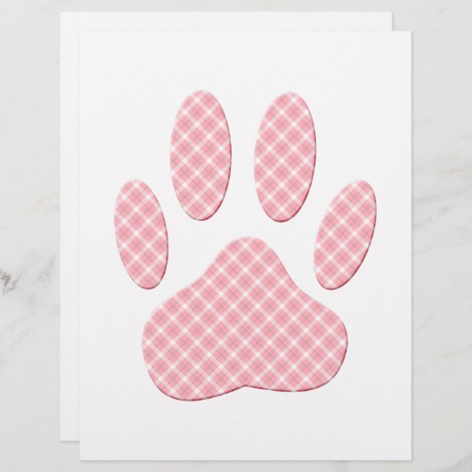 Pink And White Tartan Dog Paw Print (Front/Back)