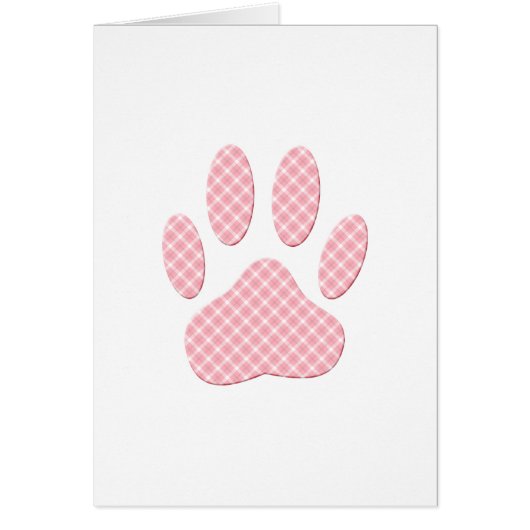 Pink And White Tartan Dog Paw Print (Front)