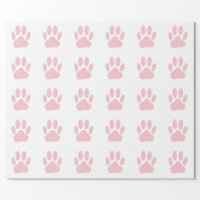 Dog Paw Print Pattern, Pink Wrapping Paper Sheets, Zazzle