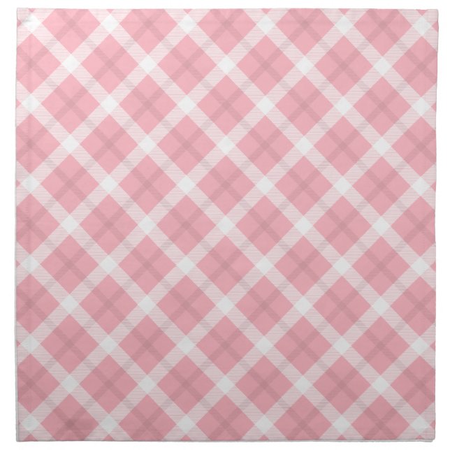 Pink And White Tartan Pattern Napkin (Front)