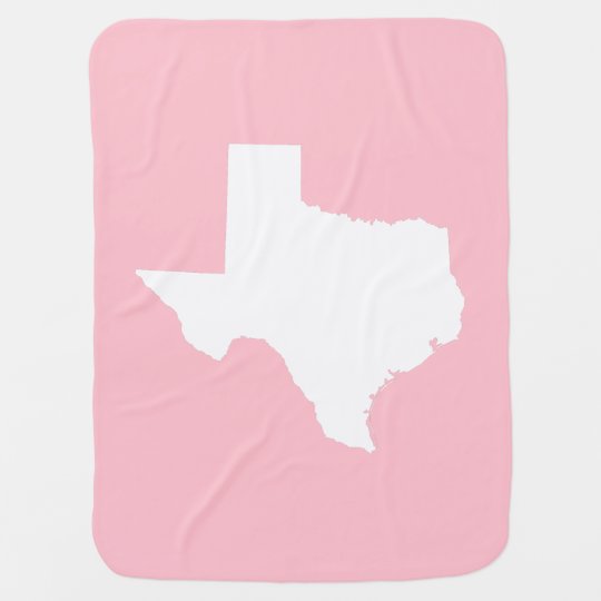 Pink and White Texas Swaddle Blanket