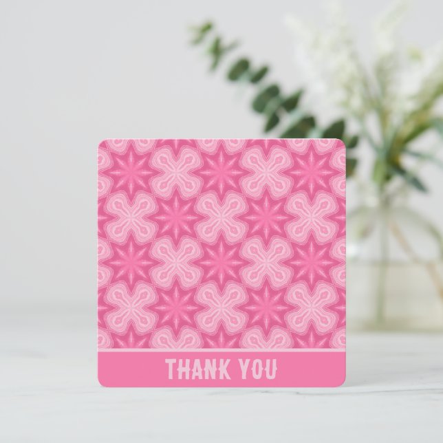 Pink And White Thank You Card (Standing Front)