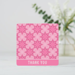 Pink And White Thank You Card