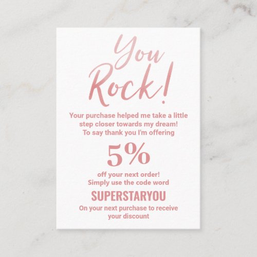 Pink And White Thank You Social Media Logo Business Card