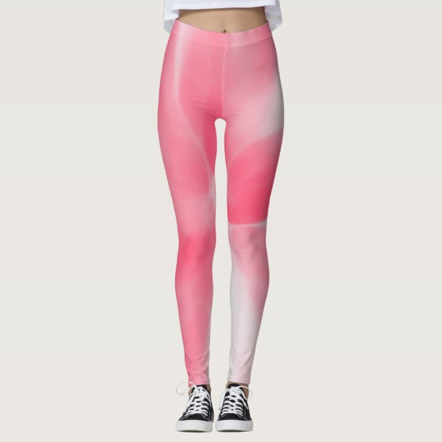 Pink and white tie-dye leggings (Front)