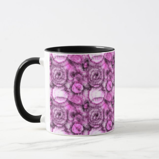 Pink and White Tie Dye Swirl Pattern Mug (Left)
