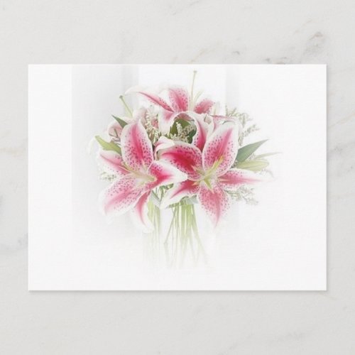 pink and white tiger lilies postcard
