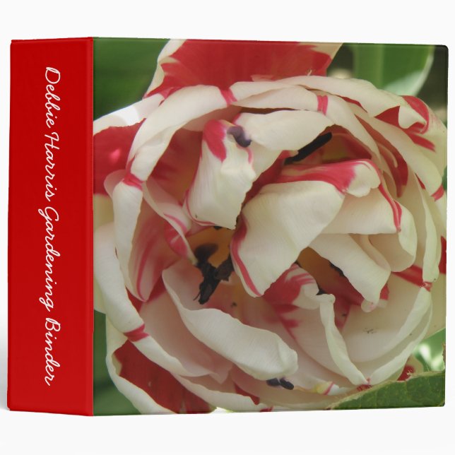Pink and White Tulip Custom Binder (Front/Spine)