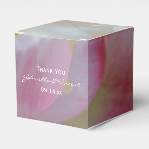 Pink and White Tulip Flower Wedding Favor Boxes