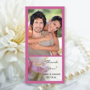 Pink and White Tulip Flower Wedding Thank You