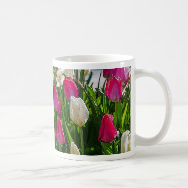 Pink And White Tulips Painterly Coffee Mug (Right)