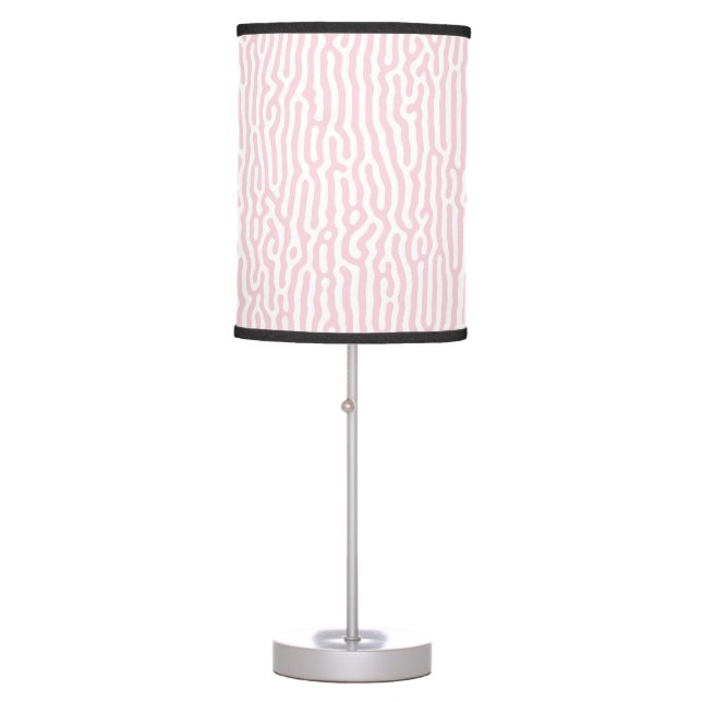 Pink and White Turing Pattern Table Lamp (Front)
