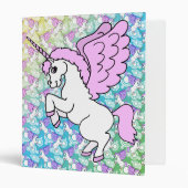 Pink and White Unicorn Graphic 3 Ring Binder (Front/Inside)