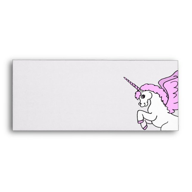 Pink and White Unicorn Graphic Envelope (Front)